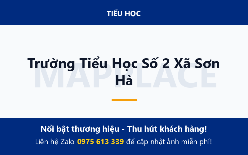 Trường Tiểu Học Số 2 Xã Sơn Hà