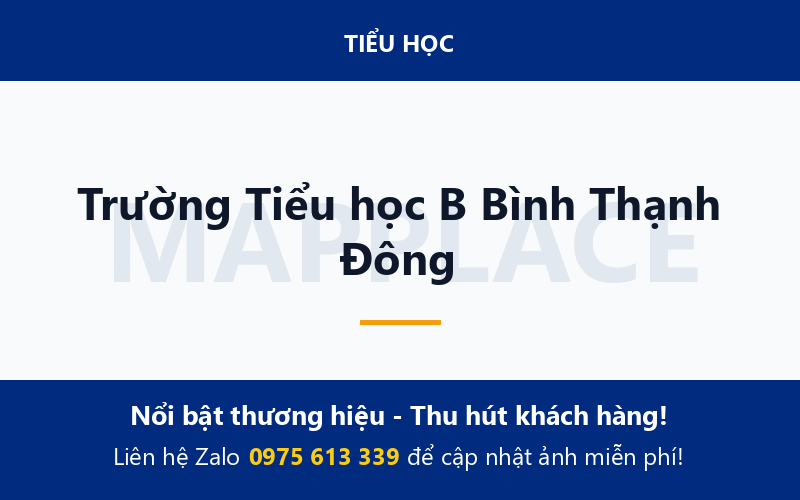 Trường Tiểu học B Bình Thạnh Đông