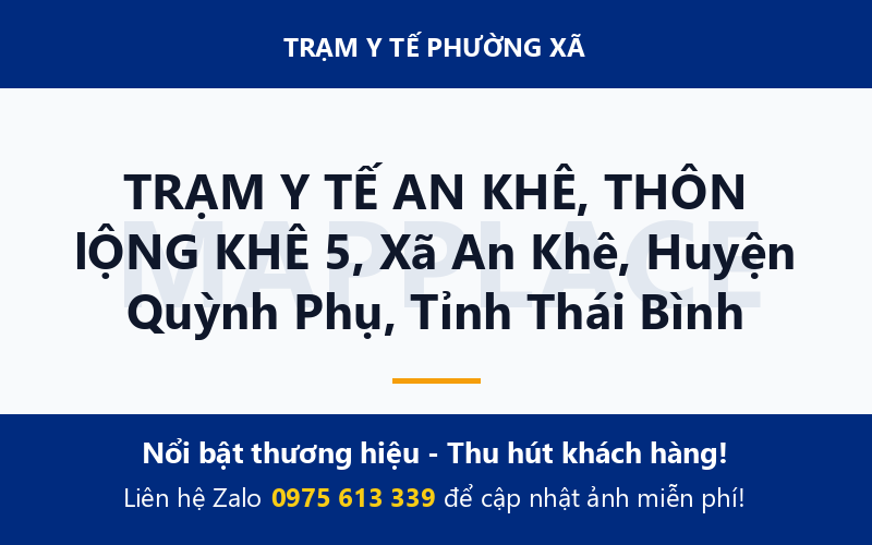 TRẠM Y TẾ AN KHÊ, THÔN lỘNG KHÊ 5, Xã An Khê, Huyện Quỳnh Phụ, Tỉnh Thái Bình