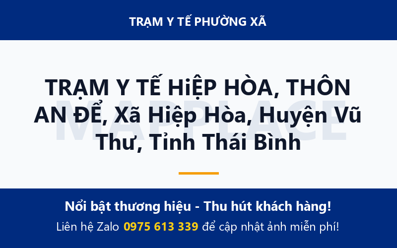 TRẠM Y TẾ HiỆP HÒA, THÔN AN ĐỂ, Xã Hiệp Hòa, Huyện Vũ Thư, Tỉnh Thái Bình