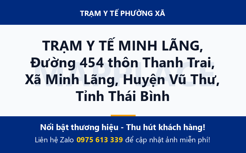 TRẠM Y TẾ MINH LÃNG, Đường 454 thôn Thanh Trai, Xã Minh Lãng, Huyện Vũ Thư, Tỉnh Thái Bình