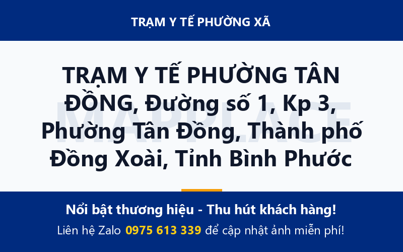TRẠM Y TẾ PHƯỜNG TÂN ĐỒNG, Đường số 1, Kp 3, Phường Tân Đồng, Thành phố Đồng Xoài, Tỉnh Bình Phước