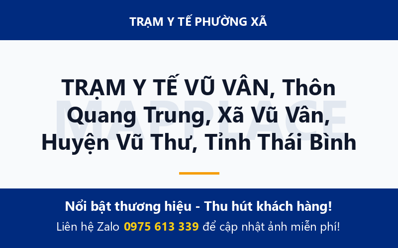 TRẠM Y TẾ VŨ VÂN, Thôn Quang Trung, Xã Vũ Vân, Huyện Vũ Thư, Tỉnh Thái Bình