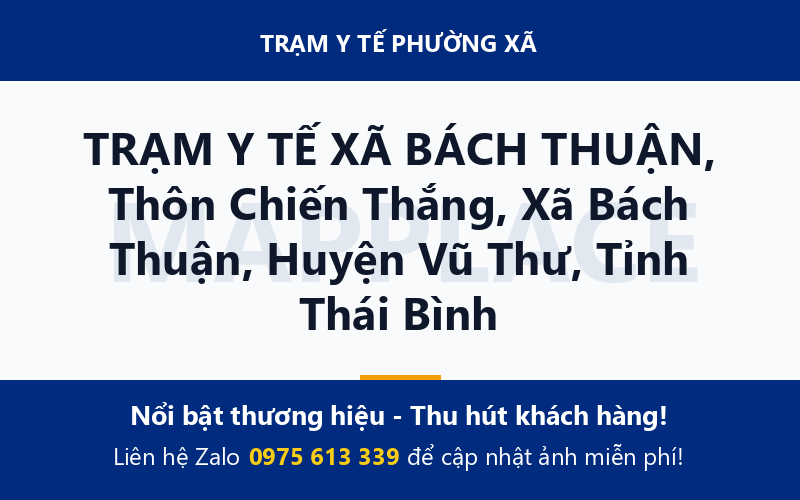 TRẠM Y TẾ XÃ BÁCH THUẬN, Thôn Chiến Thắng, Xã Bách Thuận, Huyện Vũ Thư, Tỉnh Thái Bình