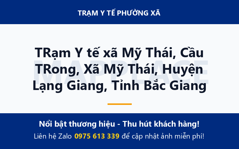 TRạm Y tế xã Mỹ Thái, Cầu TRong, Xã Mỹ Thái, Huyện Lạng Giang, Tỉnh Bắc Giang