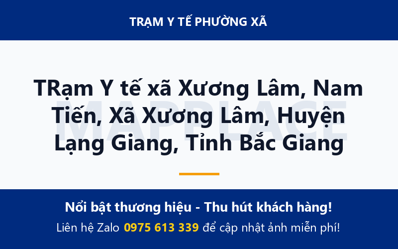 TRạm Y tế xã Xương Lâm, Nam Tiến, Xã Xương Lâm, Huyện Lạng Giang, Tỉnh Bắc Giang