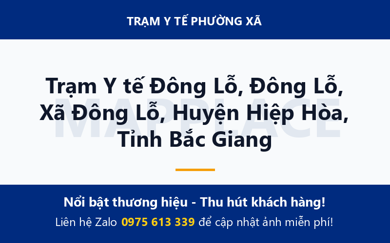 Trạm Y tế Đông Lỗ, Đông Lỗ, Xã Đông Lỗ, Huyện Hiệp Hòa, Tỉnh Bắc Giang