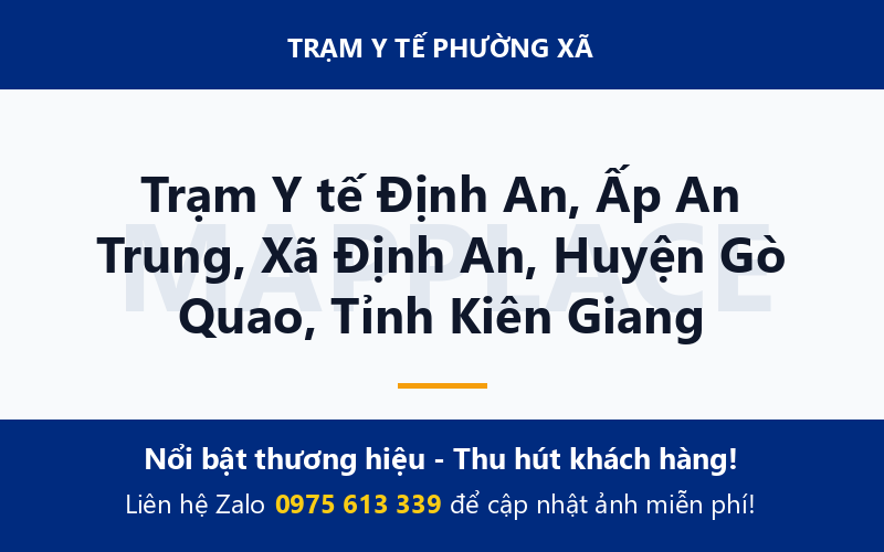 Trạm Y tế Định An, Ấp An Trung, Xã Định An, Huyện Gò Quao, Tỉnh Kiên Giang