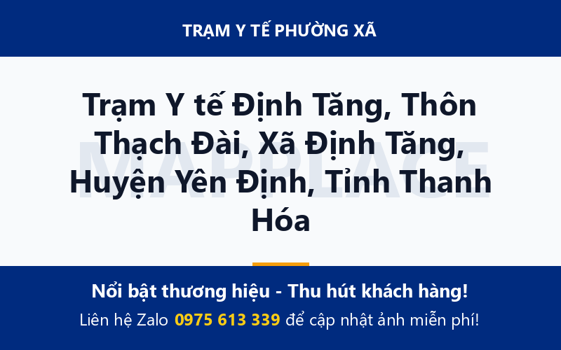 Trạm Y tế Định Tăng, Thôn Thạch Đài, Xã Định Tăng, Huyện Yên Định, Tỉnh Thanh Hóa