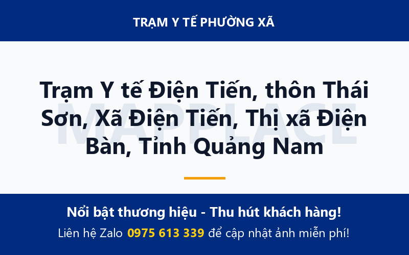 Trạm Y tế Điện Tiến, thôn Thái Sơn, Xã Điện Tiến, Thị xã Điện Bàn, Tỉnh Quảng Nam