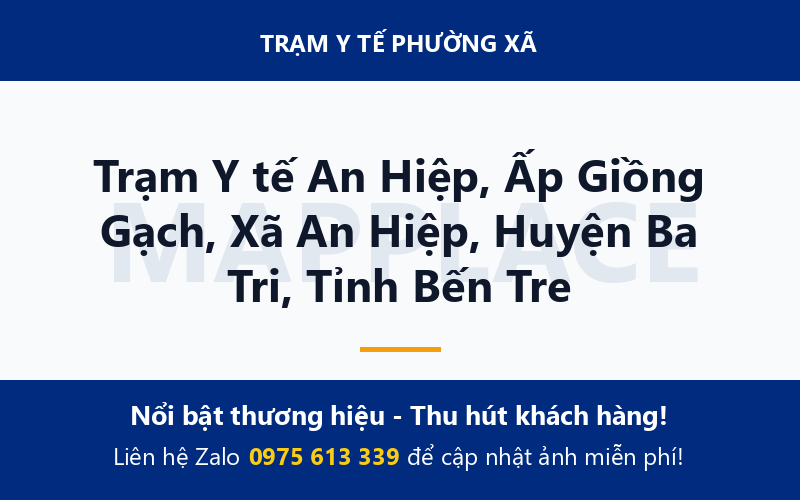 Trạm Y tế An Hiệp, Ấp Giồng Gạch, Xã An Hiệp, Huyện Ba Tri, Tỉnh Bến Tre