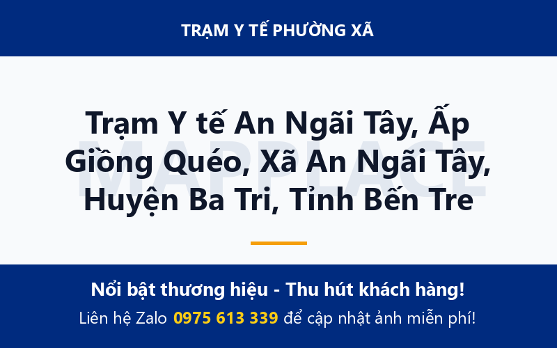 Trạm Y tế An Ngãi Tây, Ấp Giồng Quéo, Xã An Ngãi Tây, Huyện Ba Tri, Tỉnh Bến Tre