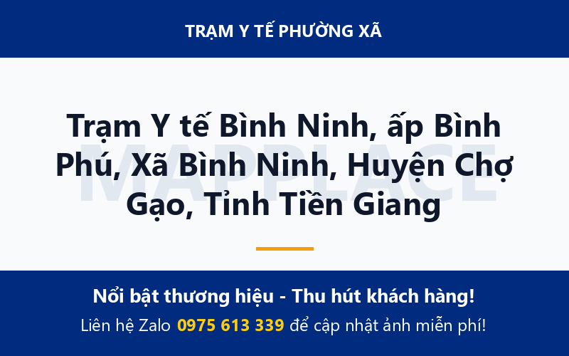 Trạm Y tế Bình Ninh, ấp Bình Phú, Xã Bình Ninh, Huyện Chợ Gạo, Tỉnh Tiền Giang