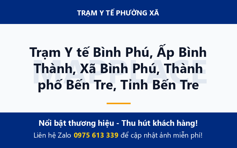 Trạm Y tế Bình Phú, Ấp Bình Thành, Xã Bình Phú, Thành phố Bến Tre, Tỉnh Bến Tre