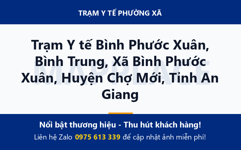 Trạm Y tế Bình Phước Xuân, Bình Trung, Xã Bình Phước Xuân, Huyện Chợ Mới, Tỉnh An Giang