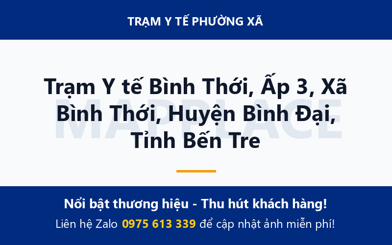 Trạm Y tế Bình Thới, Ấp 3, Xã Bình Thới, Huyện Bình Đại, Tỉnh Bến Tre