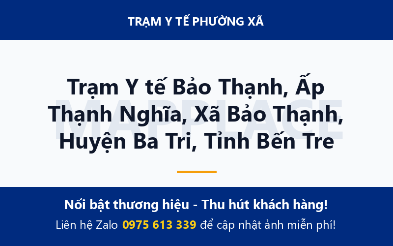 Trạm Y tế Bảo Thạnh, Ấp Thạnh Nghĩa, Xã Bảo Thạnh, Huyện Ba Tri, Tỉnh Bến Tre