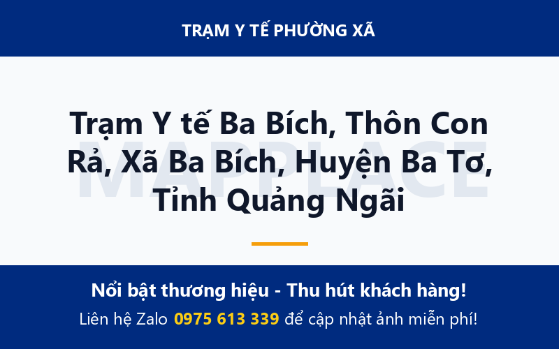 Trạm Y tế Ba Bích, Thôn Con Rả, Xã Ba Bích, Huyện Ba Tơ, Tỉnh Quảng Ngãi