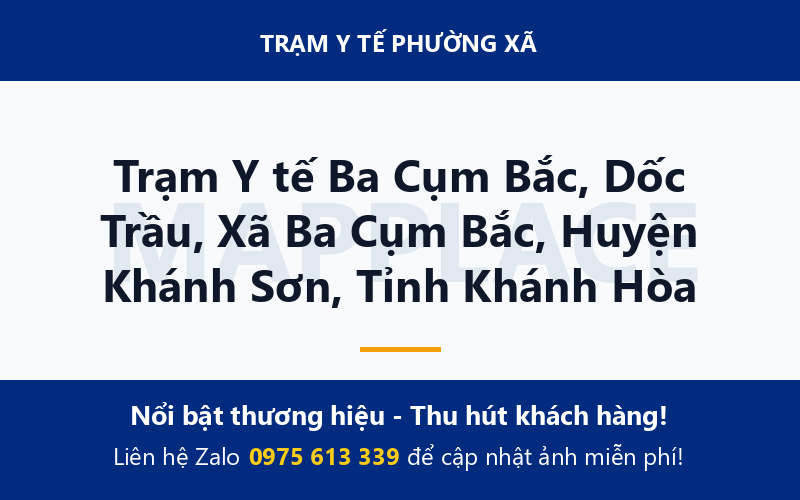 Trạm Y tế Ba Cụm Bắc, Dốc Trầu, Xã Ba Cụm Bắc, Huyện Khánh Sơn, Tỉnh Khánh Hòa