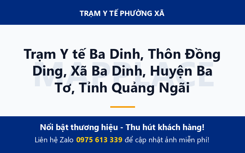 Trạm Y tế Ba Dinh, Thôn Đồng Ding, Xã Ba Dinh, Huyện Ba Tơ, Tỉnh Quảng Ngãi