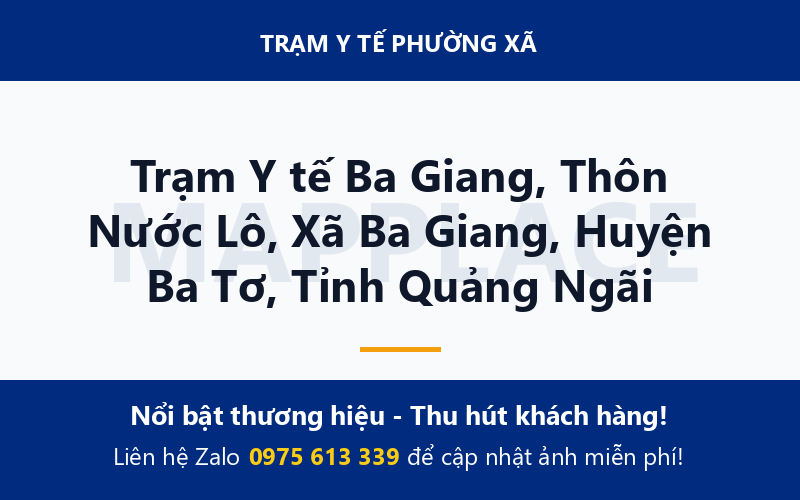 Trạm Y tế Ba Giang, Thôn Nước Lô, Xã Ba Giang, Huyện Ba Tơ, Tỉnh Quảng Ngãi