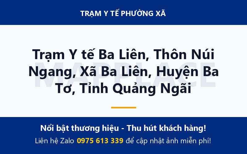 Trạm Y tế Ba Liên, Thôn Núi Ngang, Xã Ba Liên, Huyện Ba Tơ, Tỉnh Quảng Ngãi