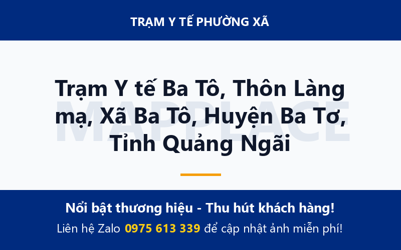Trạm Y tế Ba Tô, Thôn Làng mạ, Xã Ba Tô, Huyện Ba Tơ, Tỉnh Quảng Ngãi