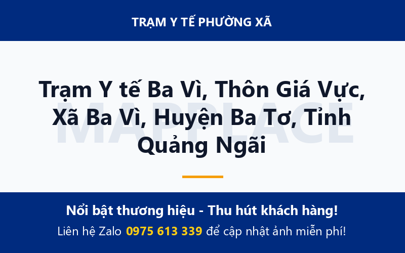 Trạm Y tế Ba Vì, Thôn Giá Vực, Xã Ba Vì, Huyện Ba Tơ, Tỉnh Quảng Ngãi