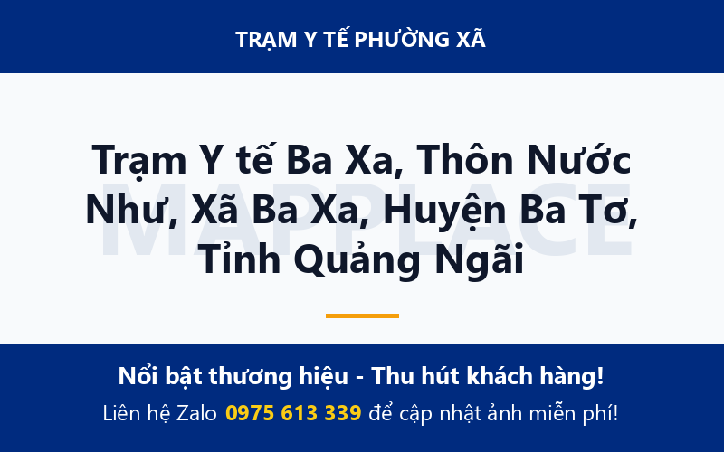 Trạm Y tế Ba Xa, Thôn Nước Như, Xã Ba Xa, Huyện Ba Tơ, Tỉnh Quảng Ngãi