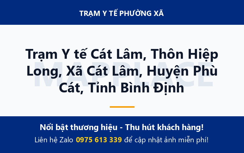 Trạm Y tế Cát Lâm, Thôn Hiệp Long, Xã Cát Lâm, Huyện Phù Cát, Tỉnh Bình Định