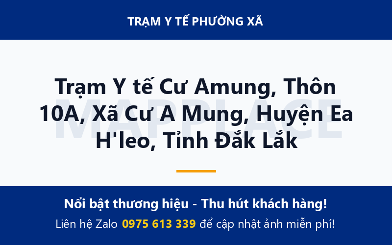 Trạm Y tế Cư Amung, Thôn 10A, Xã Cư A Mung, Huyện Ea H'leo, Tỉnh Đắk Lắk