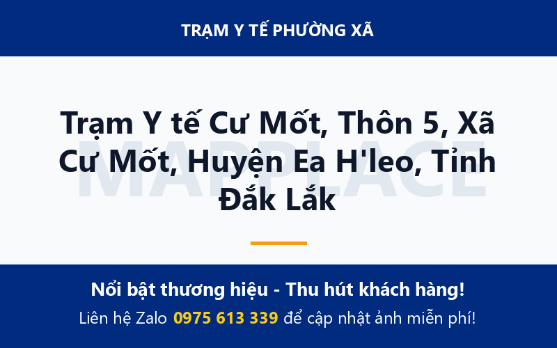 Trạm Y tế Cư Mốt, Thôn 5, Xã Cư Mốt, Huyện Ea H'leo, Tỉnh Đắk Lắk