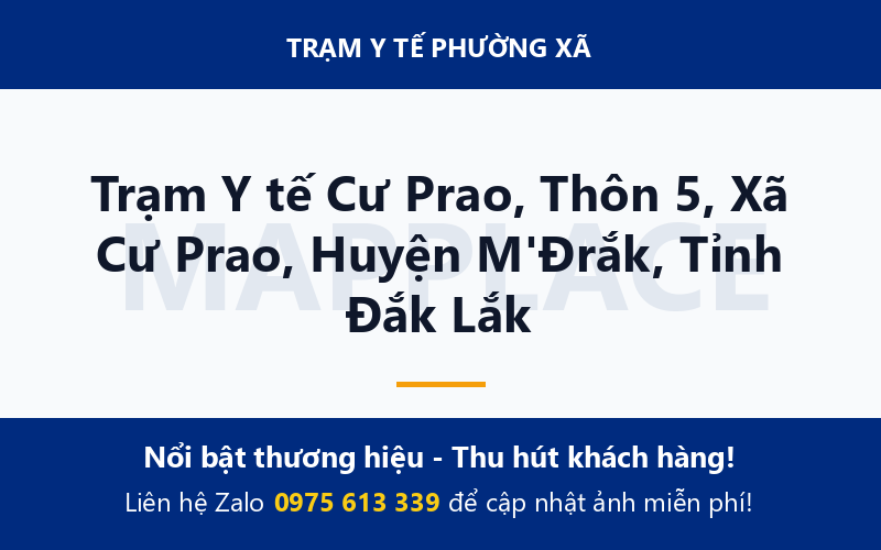 Trạm Y tế Cư Prao, Thôn 5, Xã Cư Prao, Huyện M'Đrắk, Tỉnh Đắk Lắk