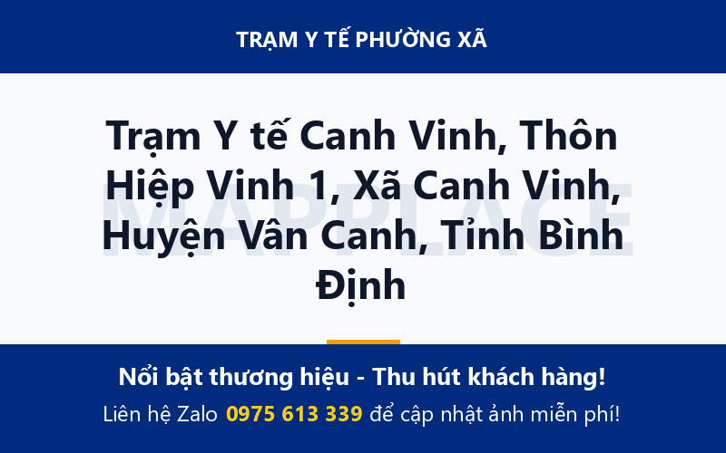 Trạm Y tế Canh Vinh, Thôn Hiệp Vinh 1, Xã Canh Vinh, Huyện Vân Canh, Tỉnh Bình Định