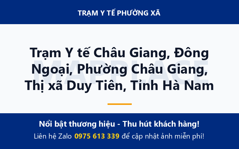 Trạm Y tế Châu Giang, Đông Ngoại, Phường Châu Giang, Thị xã Duy Tiên, Tỉnh Hà Nam