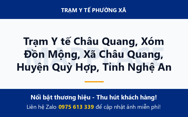 Trạm Y tế Châu Quang, Xóm Đồn Mộng, Xã Châu Quang, Huyện Quỳ Hợp, Tỉnh Nghệ An