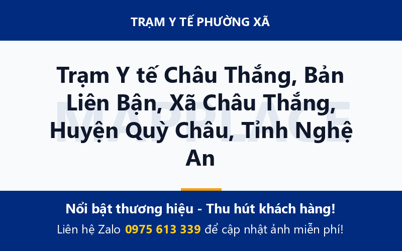 Trạm Y tế Châu Thắng, Bản Liên Bận, Xã Châu Thắng, Huyện Quỳ Châu, Tỉnh Nghệ An