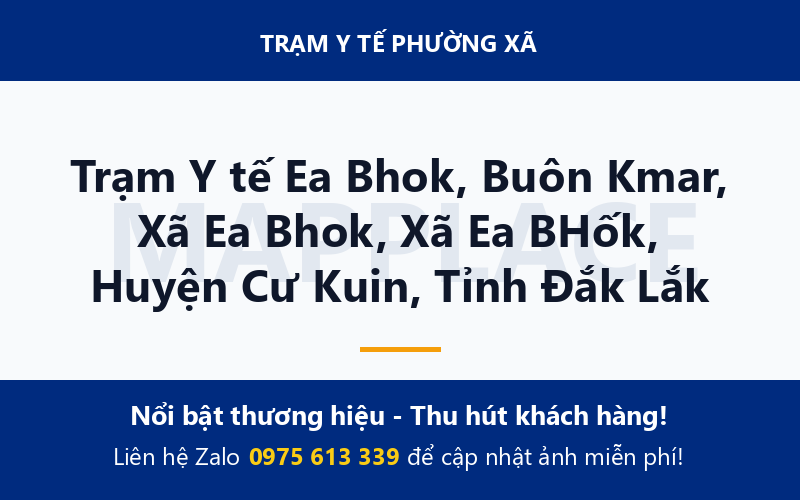 Trạm Y tế Ea Bhok, Buôn Kmar, Xã Ea Bhok, Xã Ea BHốk, Huyện Cư Kuin, Tỉnh Đắk Lắk