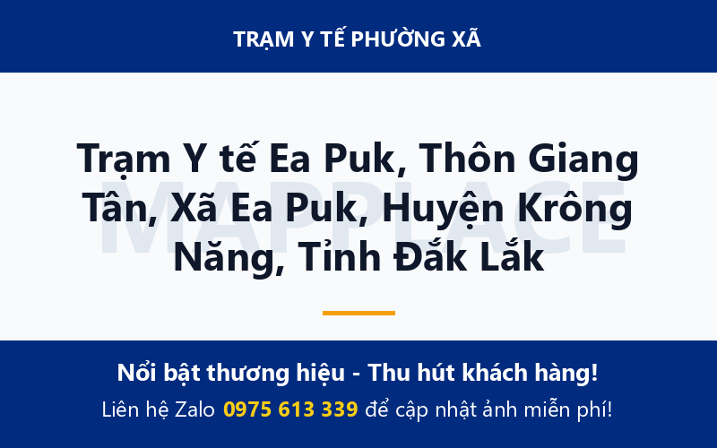 Trạm Y tế Ea Puk, Thôn Giang Tân, Xã Ea Puk, Huyện Krông Năng, Tỉnh Đắk Lắk