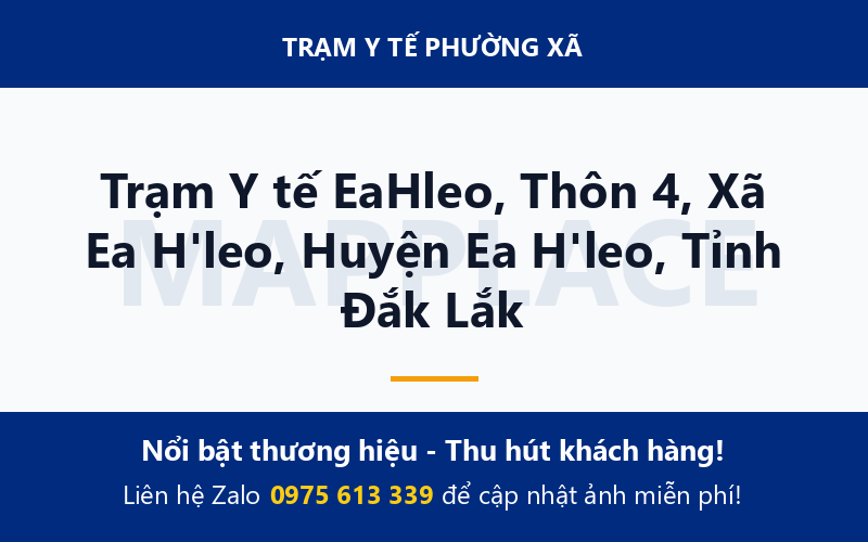Trạm Y tế EaHleo, Thôn 4, Xã Ea H'leo, Huyện Ea H'leo, Tỉnh Đắk Lắk