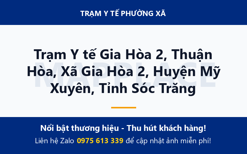 Trạm Y tế Gia Hòa 2, Thuận Hòa, Xã Gia Hòa 2, Huyện Mỹ Xuyên, Tỉnh Sóc Trăng