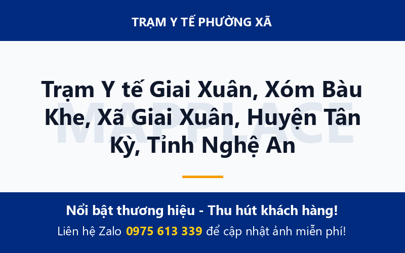 Trạm Y tế Giai Xuân, Xóm Bàu Khe, Xã Giai Xuân, Huyện Tân Kỳ, Tỉnh Nghệ An