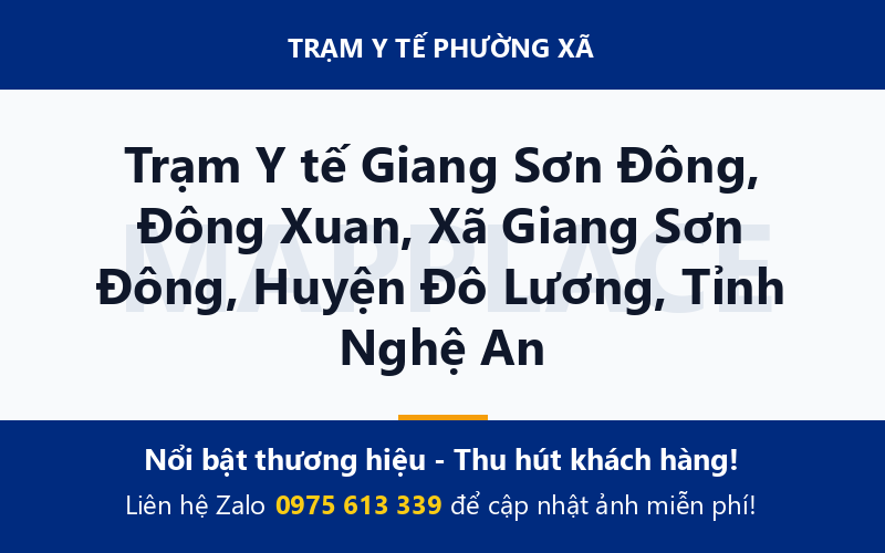 Trạm Y tế Giang Sơn Đông, Đông Xuan, Xã Giang Sơn Đông, Huyện Đô Lương, Tỉnh Nghệ An