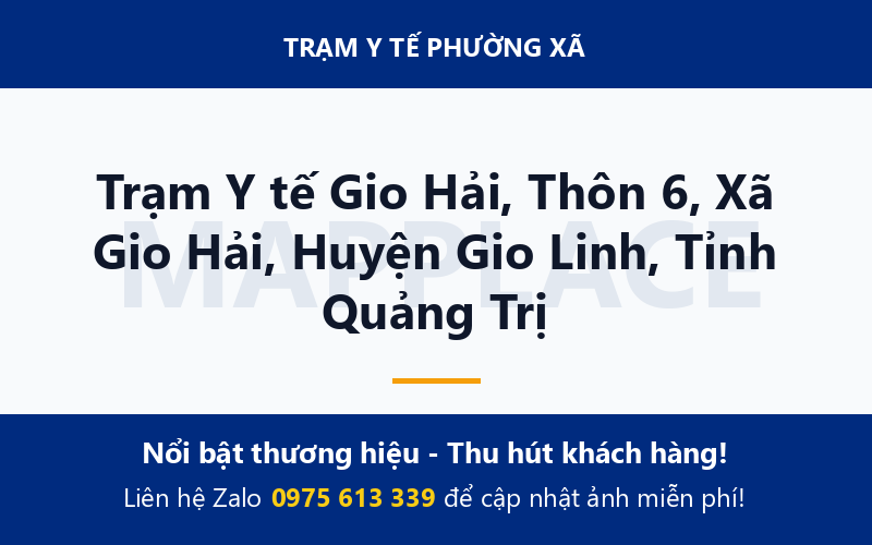 Trạm Y tế Gio Hải, Thôn 6, Xã Gio Hải, Huyện Gio Linh, Tỉnh Quảng Trị