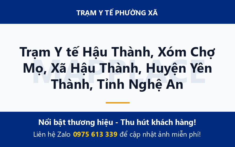 Trạm Y tế Hậu Thành, Xóm Chợ Mọ, Xã Hậu Thành, Huyện Yên Thành, Tỉnh Nghệ An