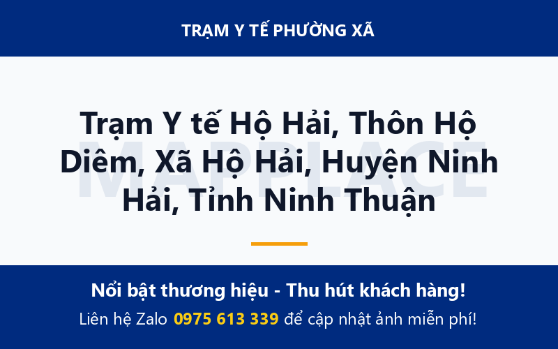 Trạm Y tế Hộ Hải, Thôn Hộ Diêm, Xã Hộ Hải, Huyện Ninh Hải, Tỉnh Ninh Thuận
