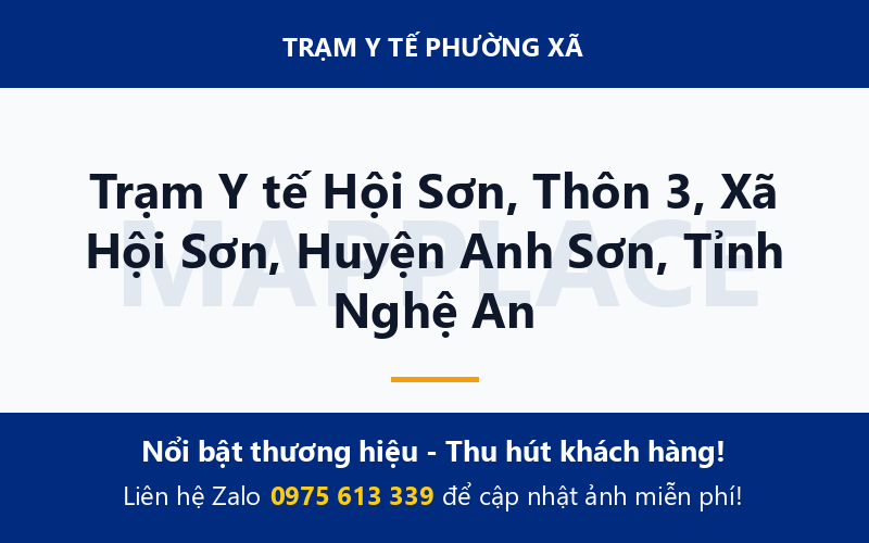 Trạm Y tế Hội Sơn, Thôn 3, Xã Hội Sơn, Huyện Anh Sơn, Tỉnh Nghệ An