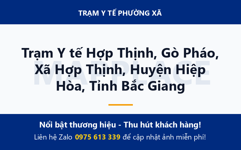Trạm Y tế Hợp Thịnh, Gò Pháo, Xã Hợp Thịnh, Huyện Hiệp Hòa, Tỉnh Bắc Giang