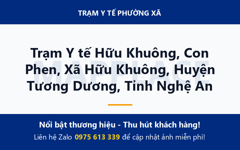 Trạm Y tế Hữu Khuông, Con Phen, Xã Hữu Khuông, Huyện Tương Dương, Tỉnh Nghệ An