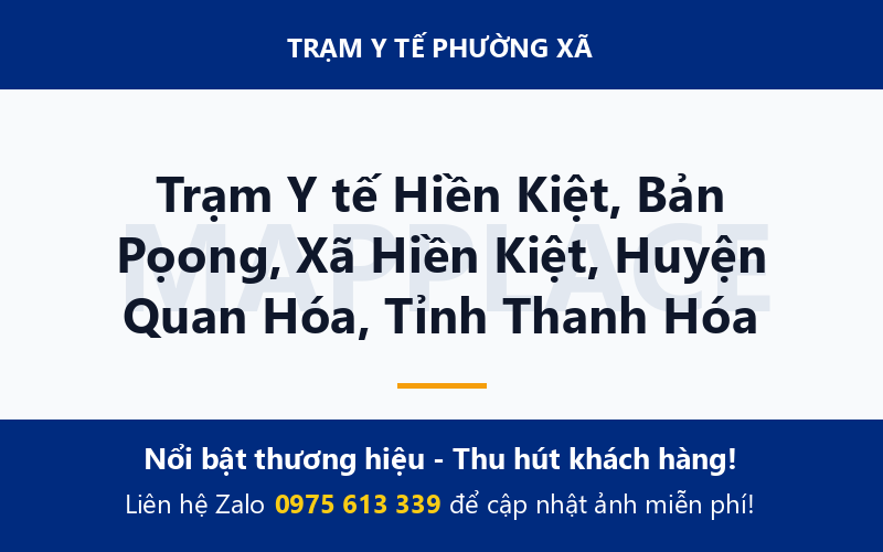 Trạm Y tế Hiền Kiệt, Bản Pọong, Xã Hiền Kiệt, Huyện Quan Hóa, Tỉnh Thanh Hóa